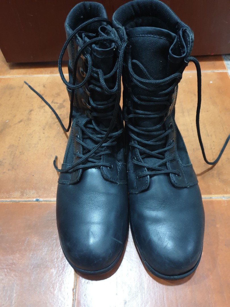 used black combat boots