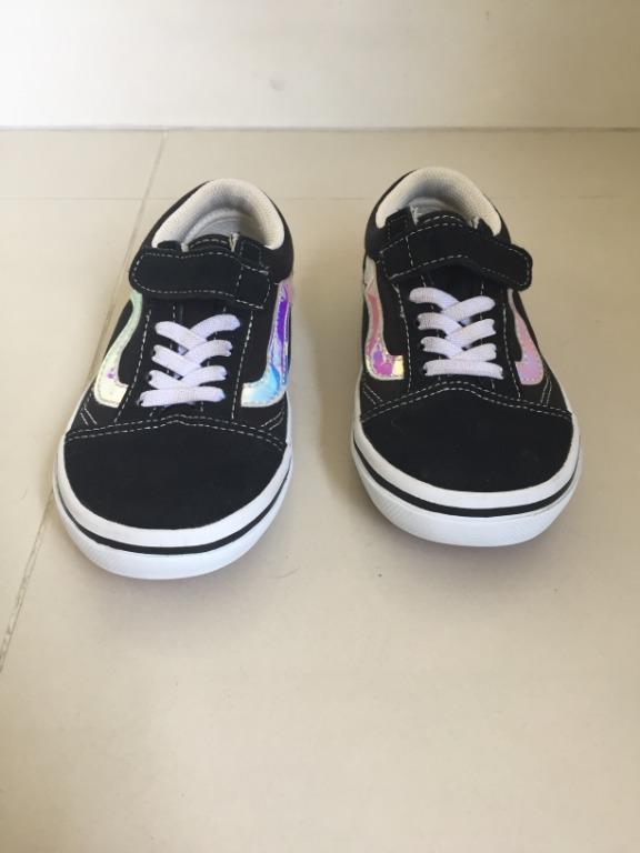 VANS Holographic Iridescent Black Sneakers Sports Shoes 18cm US Size 11 12  Baby Toddler Kid Children, Babies & Kids, Babies & Kids Fashion on Carousell