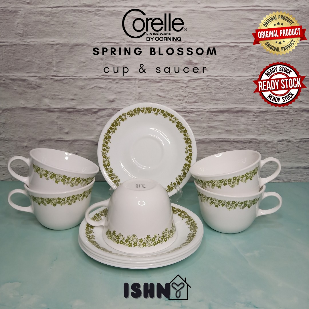Dinner Plates Saucers Corelle by Corning Spring Blossom Dishes Cups Small Plates