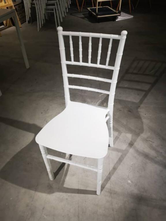 White Garden Chairs 50 units, Furniture & Home Living, Gardening