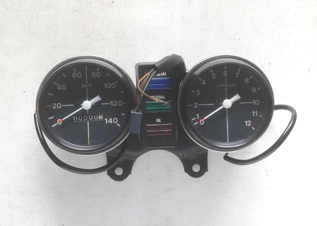 Yamaha RX100 Speedometer kmh Tachometer rpm Pilot Box Assy, Motorcycles