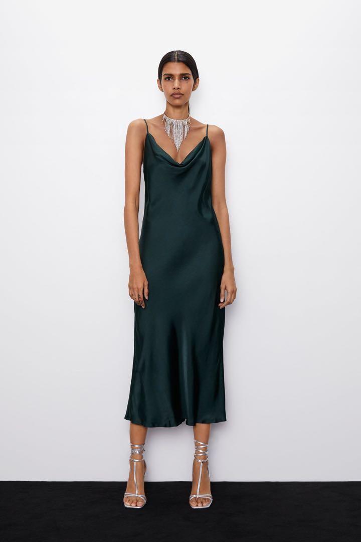 Zara cowl neck slip dress clearance