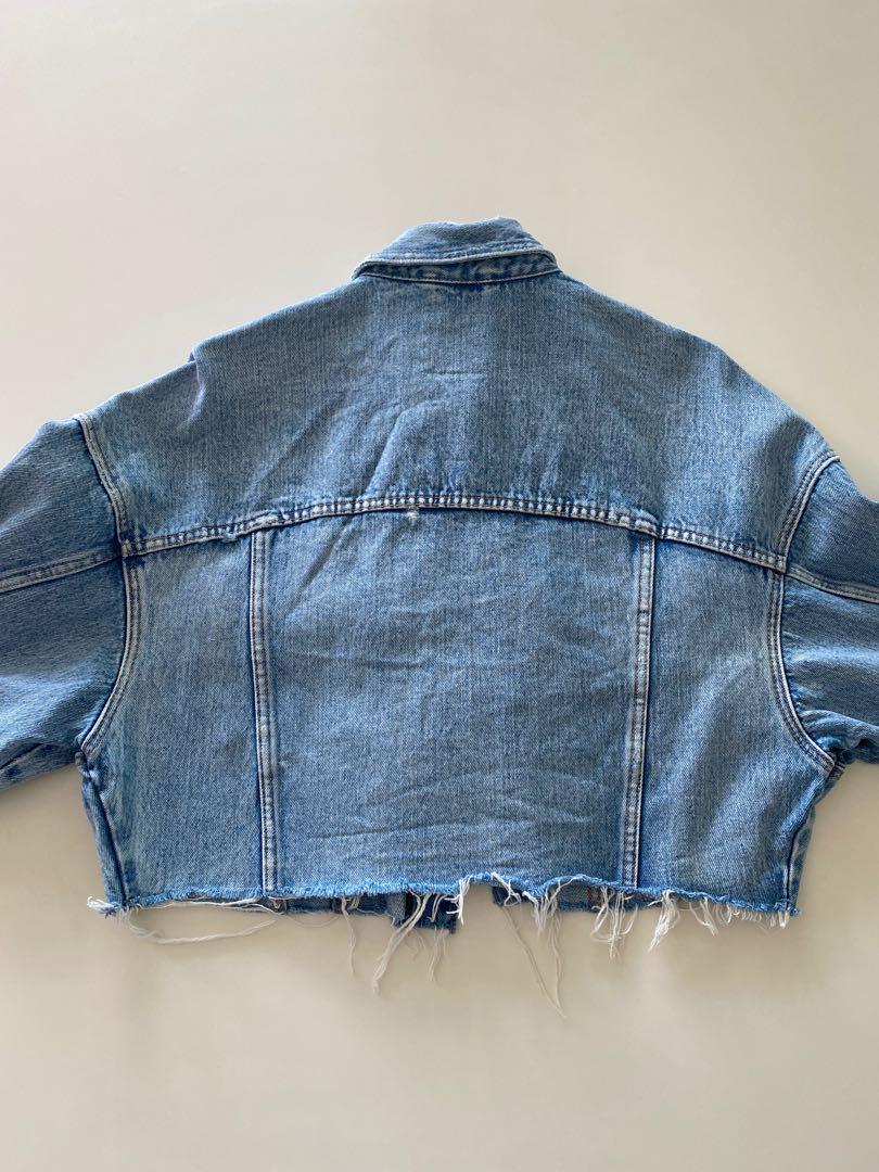 ZARA lightwash crop denim jacket, Women's Fashion, Coats, Jackets and