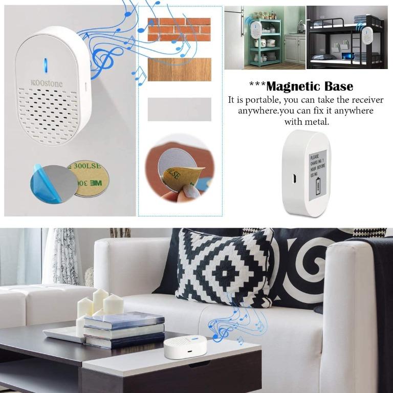 18.M Door Chime,Door Sensor Alarm,Koostone Wireless Door Alarm,Door ...