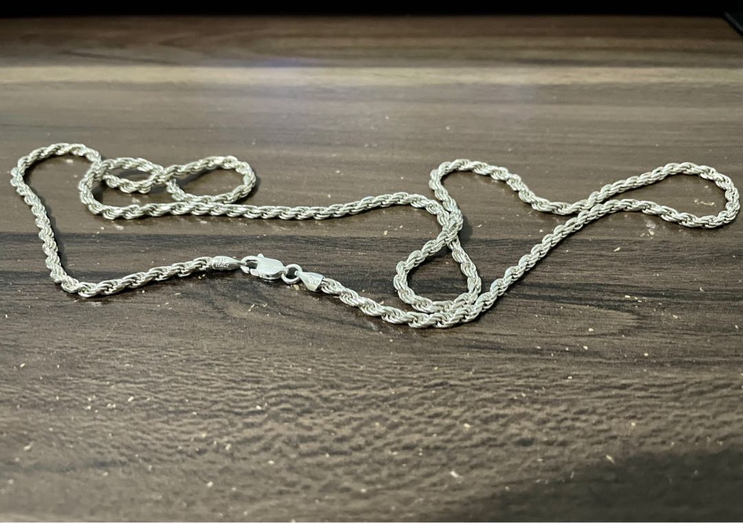 24” Men's Silver Works Rope Chain 