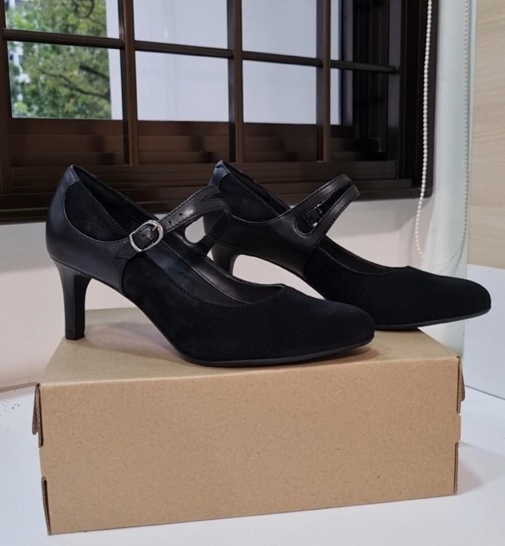Furthermore discount Authentic Clarks Black Leather Lady High Heel Shoes Clarks Dancer Reece Womens Dress Clarks Collection Size 39