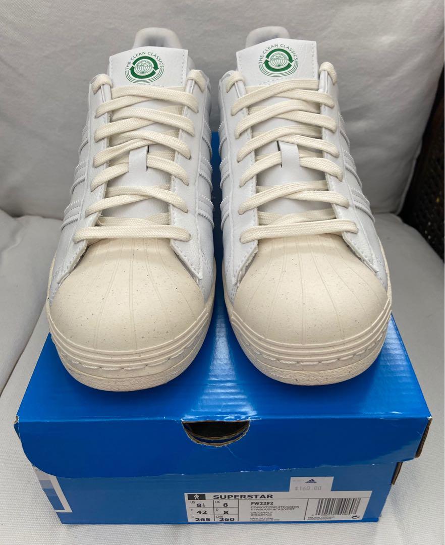 US8.5 eco friendly vegan The Clean Classics adidas Superstar