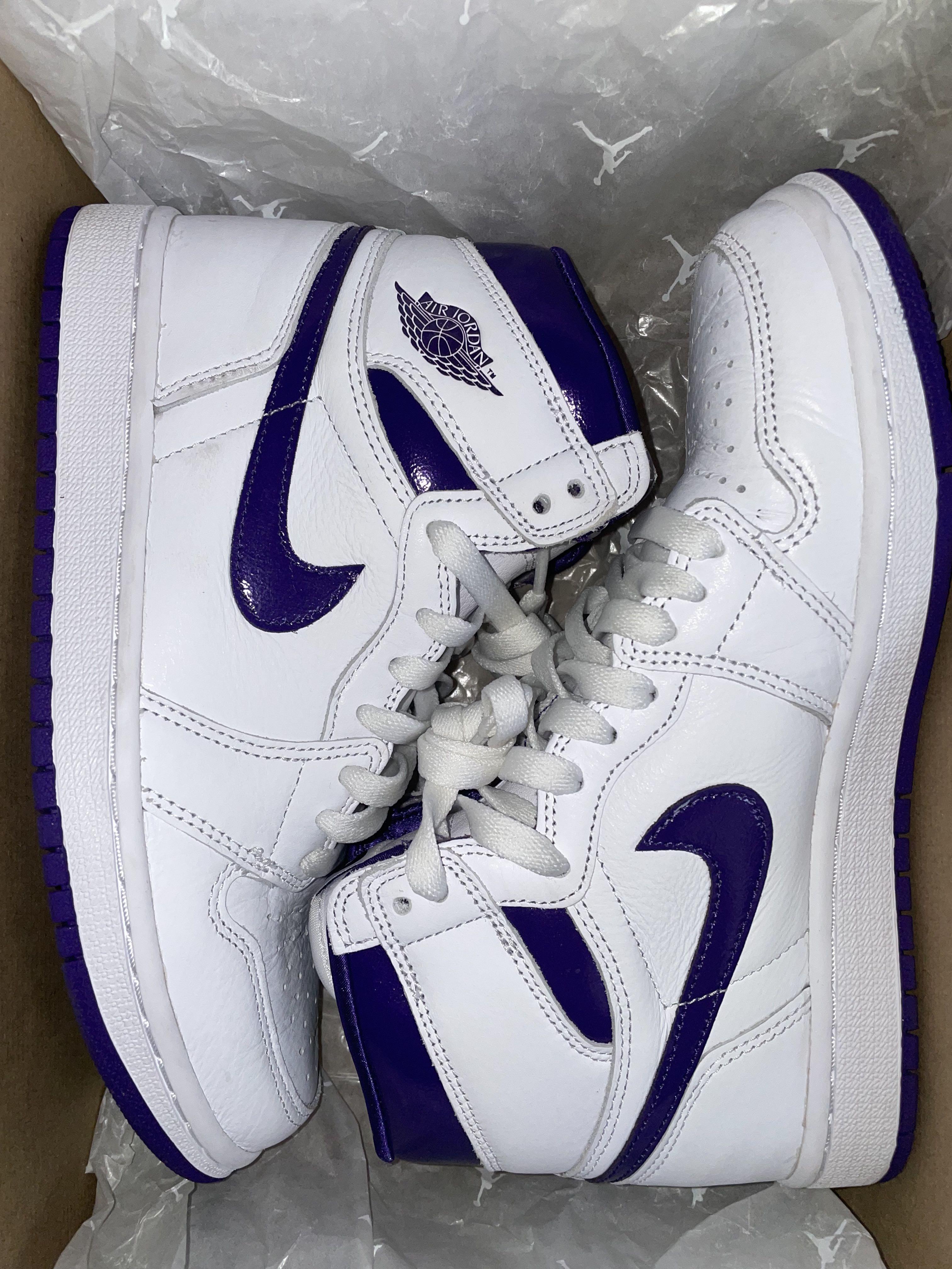 Air jordan 1 high hotsell og court purple & black