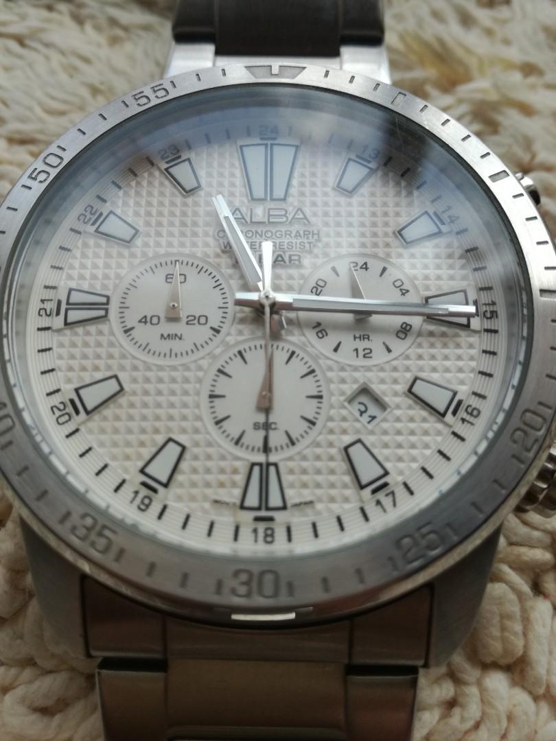 Alba Original authentic chronograph silver watch ST Steel watch