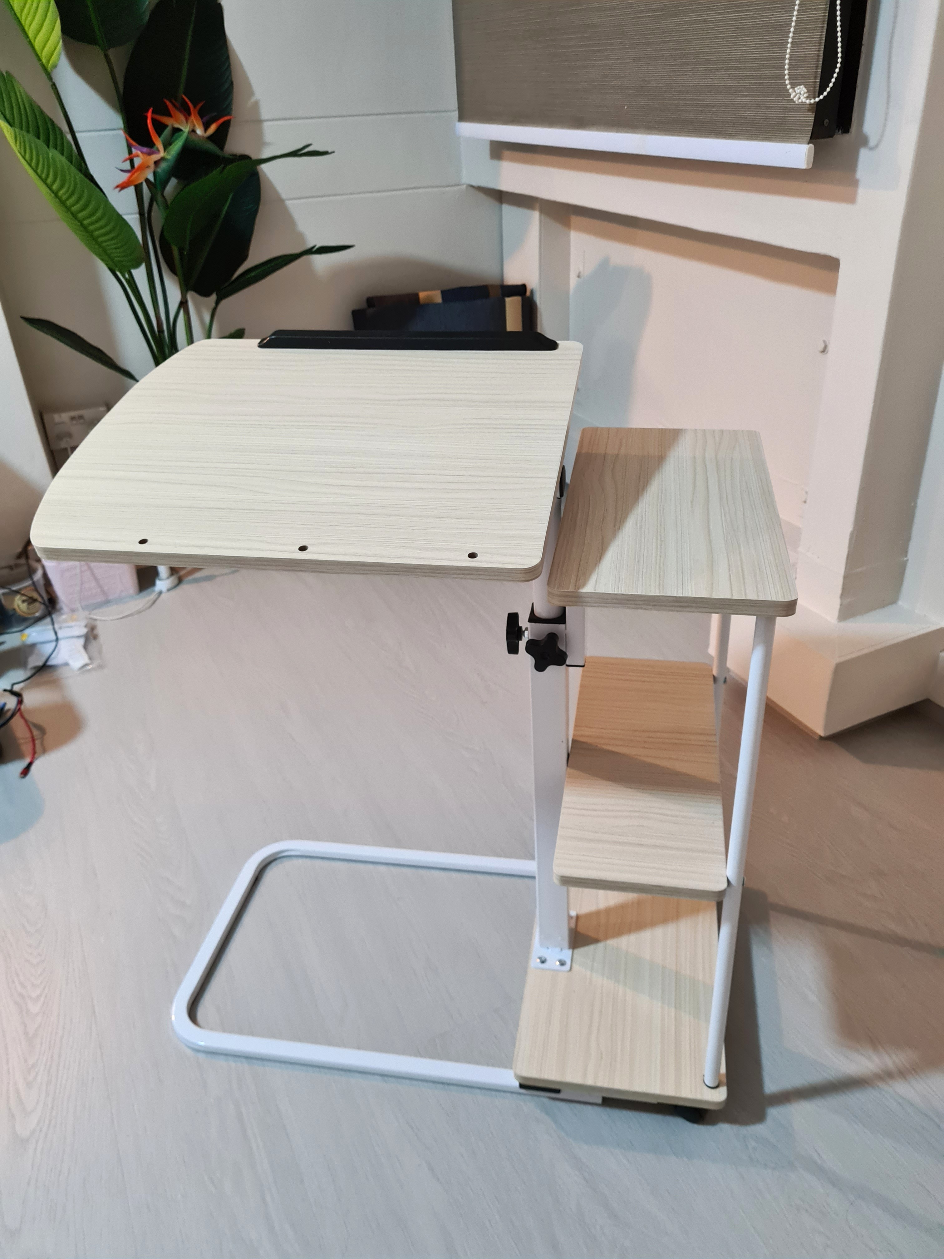 BN Bedside Table, Study Desk, Movable Table with rack & wheels ...