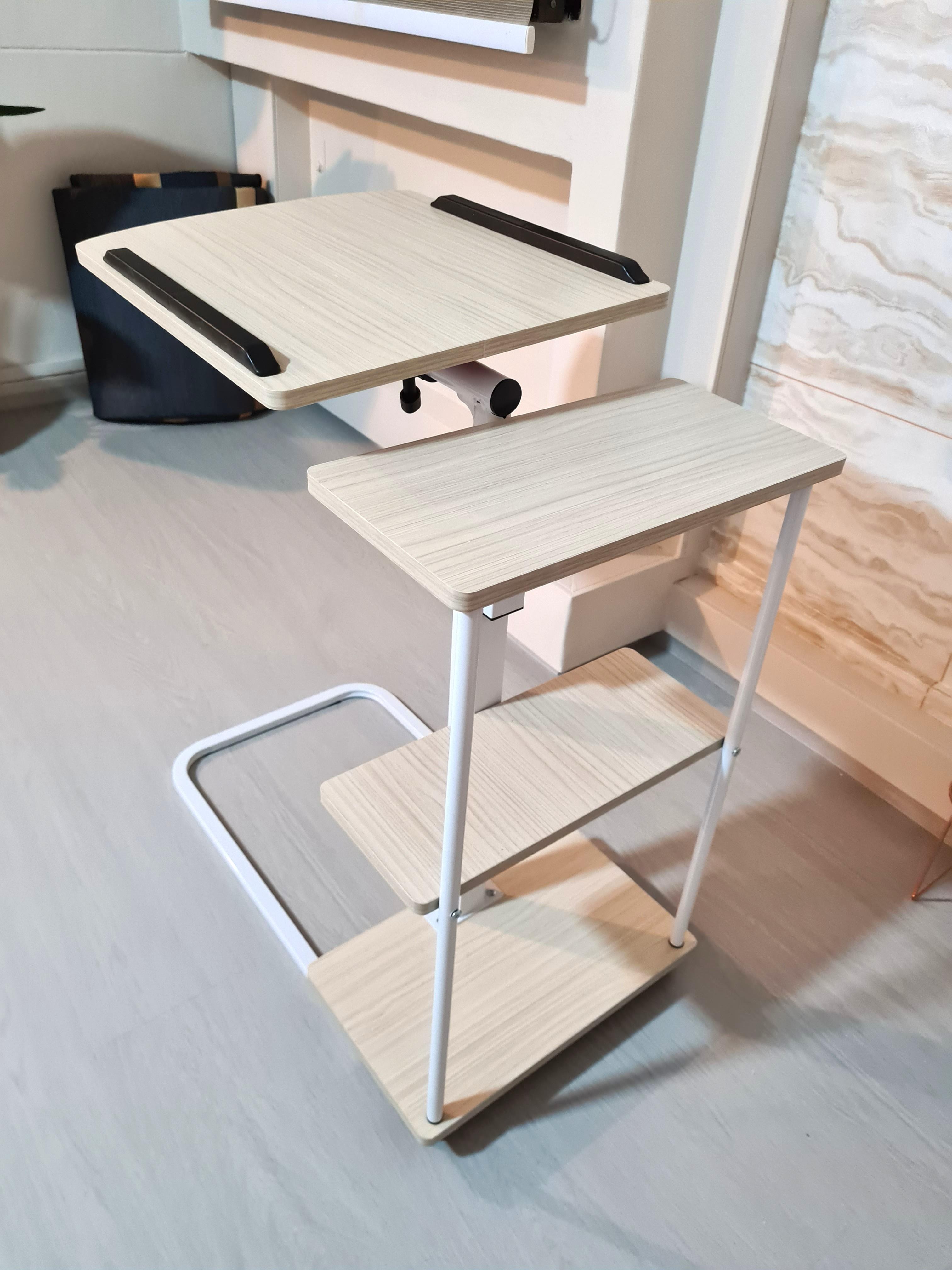 BN Bedside Table, Study Desk, Movable Table with rack & wheels ...