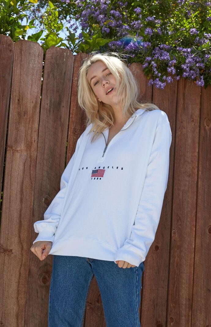 brandy melville white half zip sweater Women s Fashion Tops Longsleeves on Carousell