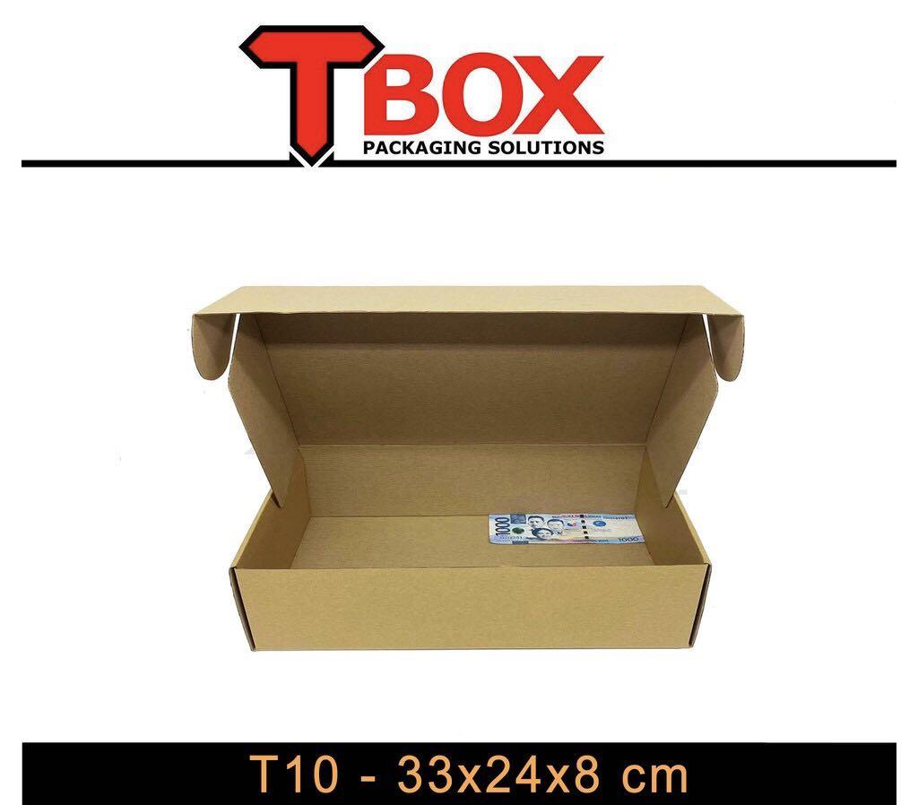 BIGGER SIZE Brown Corrugated/Mailer Box (Category: Storage Boxes & Baskets) located in Quezon City. Submitted by heyitskhen (Listing ID 1116531801, Image 2). Description: 5 PIECES PER PACK ALSO CAN SELL PER PIECE Pricelist T10- 155 php T12-145php T14-160php T15-225php T17-235php (42x30x6cm) Plain only Brown corrugated box ALSO HAVE BLACK, baby pink, pink, white for other size Location: Malabon City Mop: GCash only.