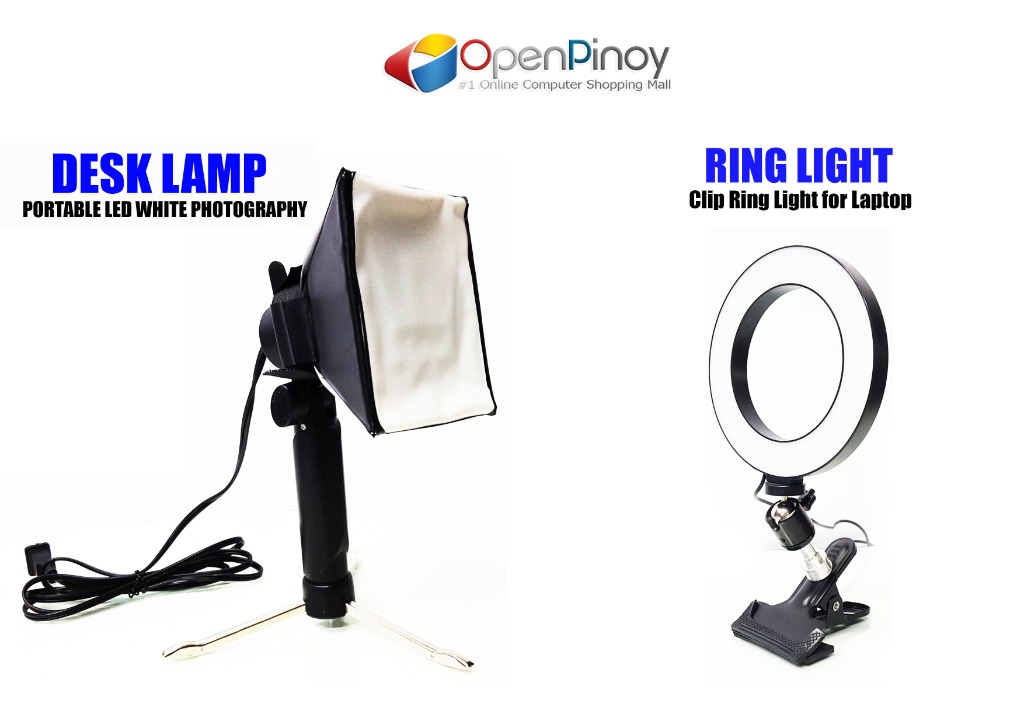 BUNDLED Clip Ring Light for Laptop + PORTABLE LED WHITE PHOTOGRAPHY