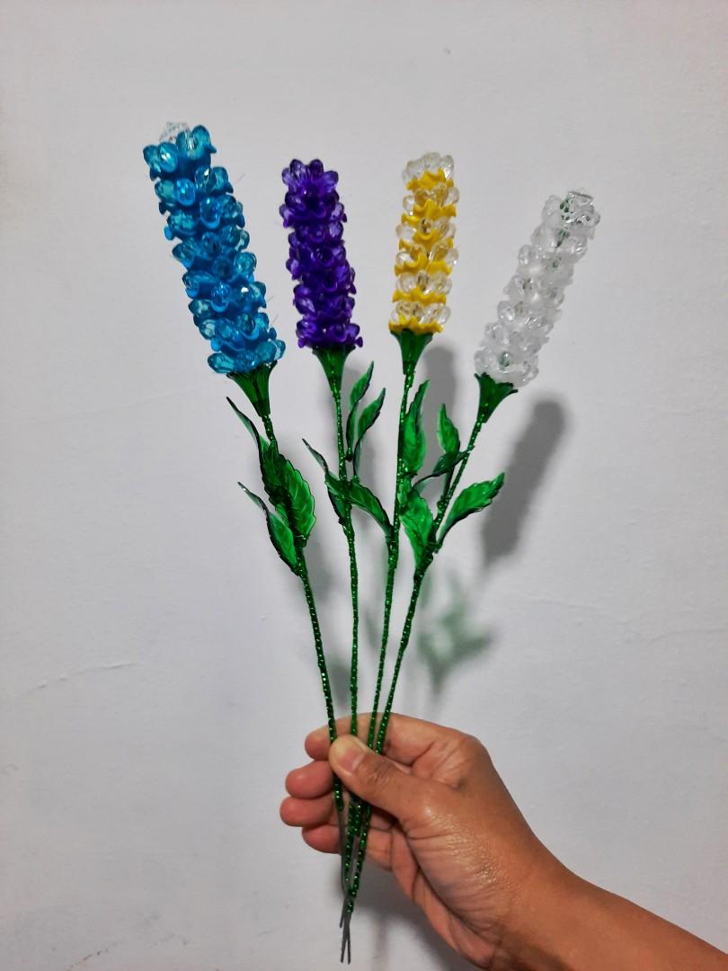 Bunga Plastik Lavender Akrilik Acrylic Lavender Flower Desain Kerajinan Tangan Barang Aksesoris Kerajinan Di Carousell