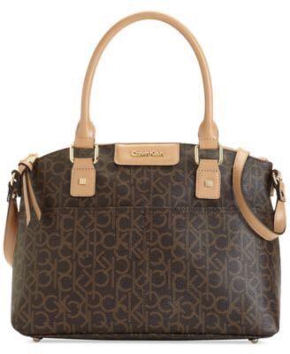 Calvin klein hudson signature satchel deals