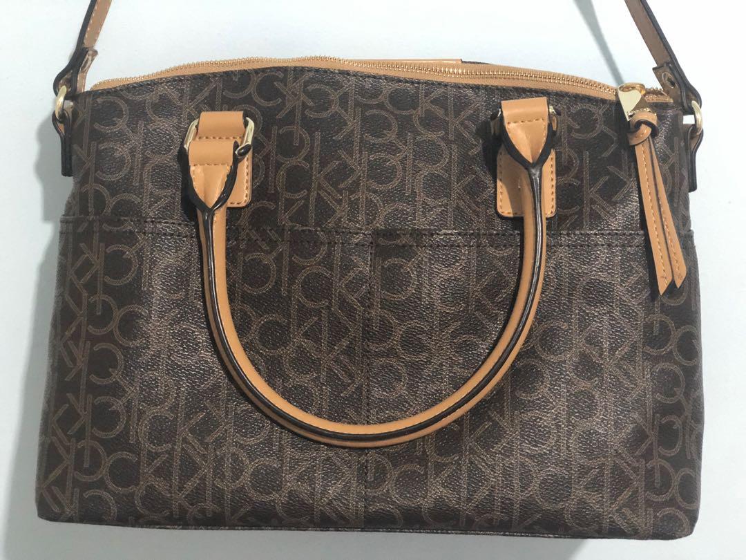 Calvin klein hudson monogram satchel outlet