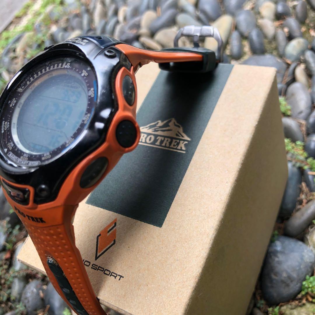 Casio Protrek Prg 70 Orange, Fesyen Pria, Jam Tangan di Carousell
