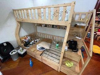 Convertible Wooden Children’s Loft Bed With Stairs and Drawers