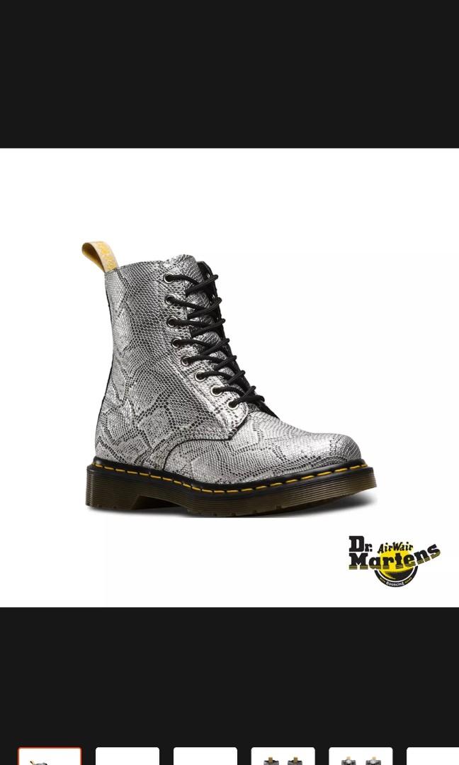 Dr Martens silver boots for female Women s Fashion Footwear