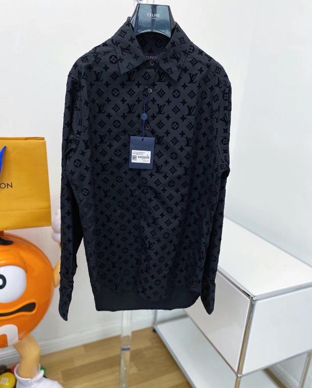 Louis Vuitton 2021 Flocked Monogram Dress Shirt w/ Tags - Black