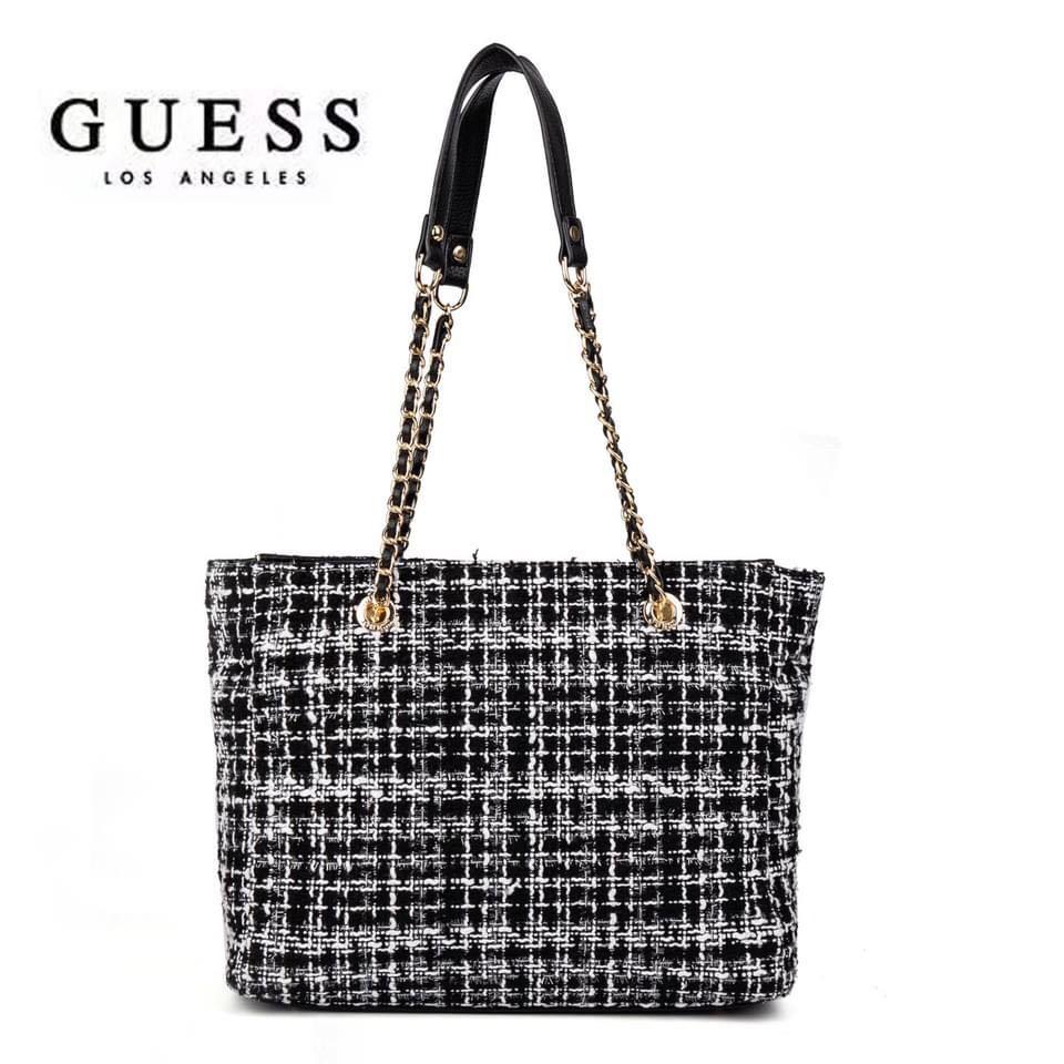 Guess Cessily Tweed Tote Bag