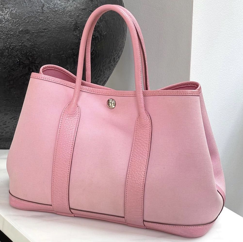 Hermes Garden Party 30 😍 Bubblegum Pink Canvas/Leather in PHW
