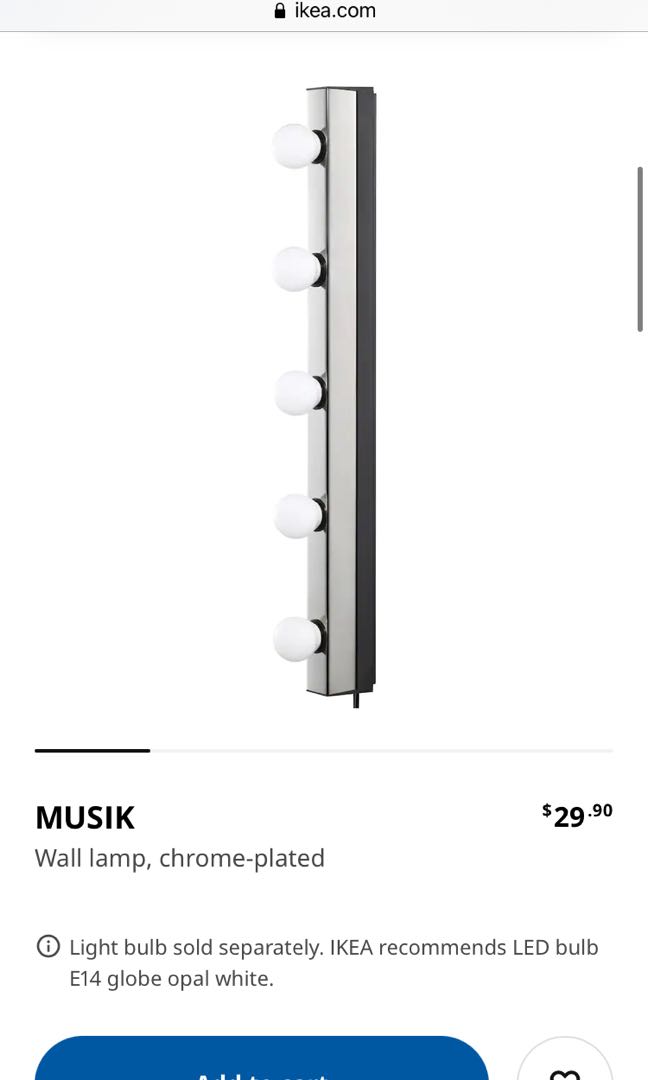 IKEA Musik Wall Lamp, Furniture & Home Living, Lighting & Fans, Lighting on Carousell
