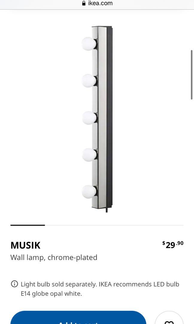 IKEA Musik Wall Lamp, Furniture & Home Living, Lighting & Fans
