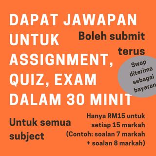 Jawapan Untuk Assignment Quiz Exam 30 Min Tickets Vouchers Gift Cards Vouchers On Carousell