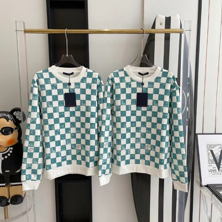 Damier stitch crewneck LV, Men's Fashion, Coats, Jackets and Outerwear on  Carousell