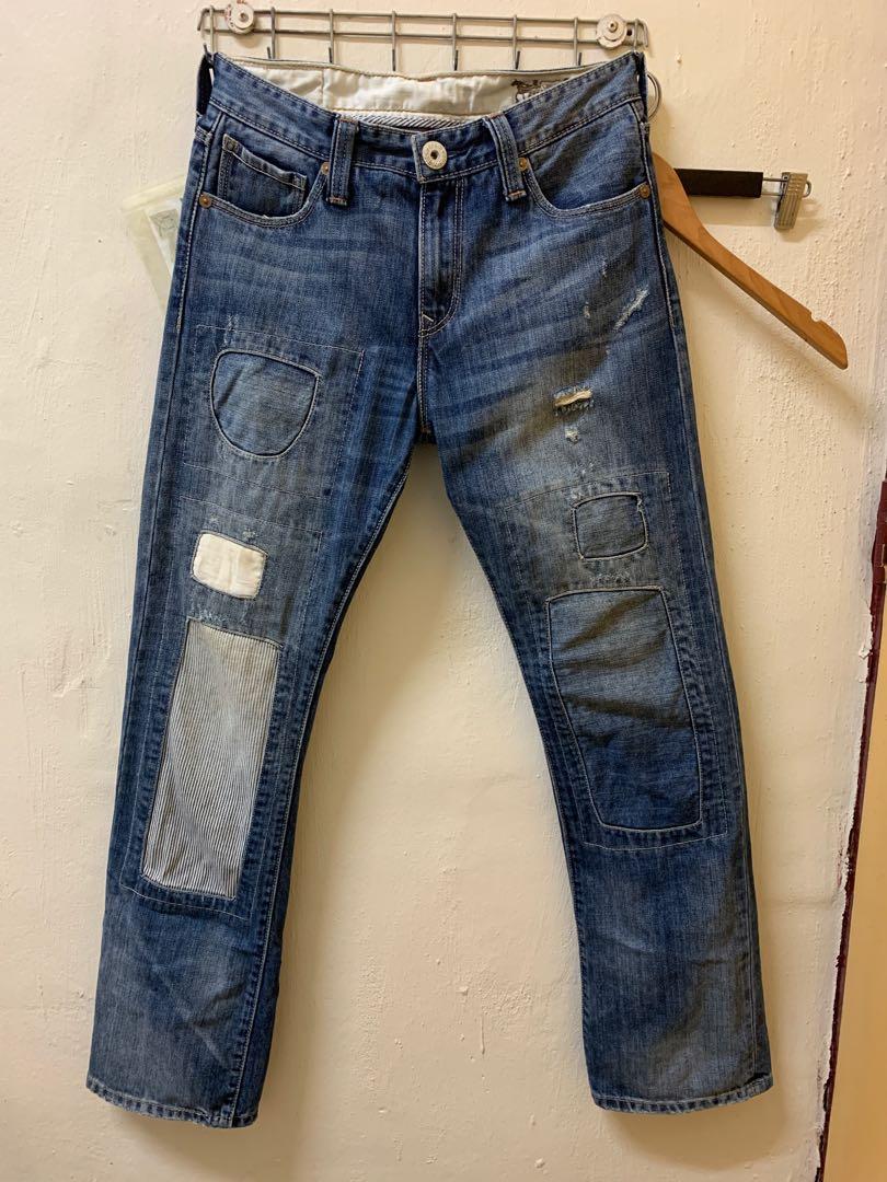 levis lh523-0035 damaged repair jeans denim vintage vtg og