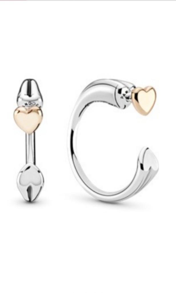 14k Gold 925 Silver Hoop Earrings 