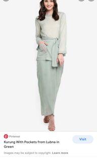 Lubna mint green kurung with pocket
