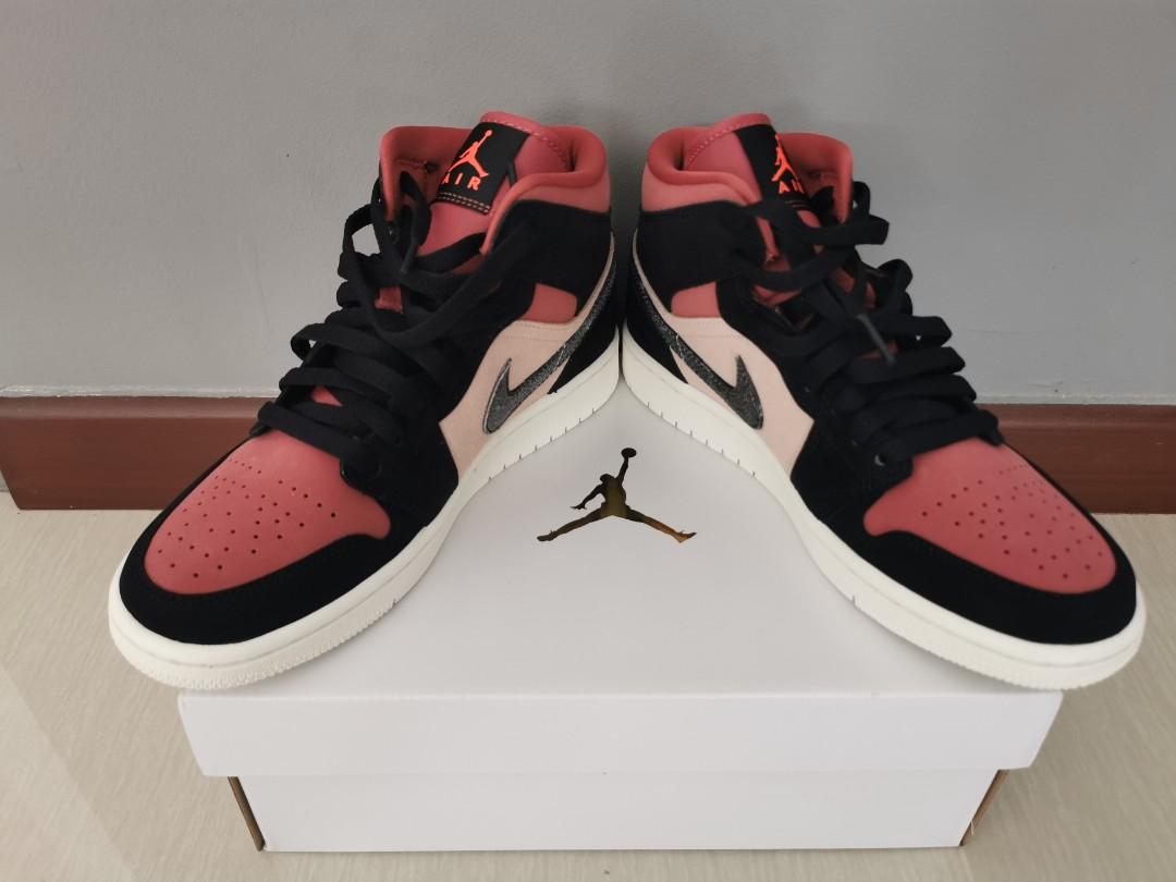 Nike Air Jordan 1 Mid Burgundy Dusty Pink BNIB US 7.5, Women's Fashion,  Footwear, Sneakers on Carousell