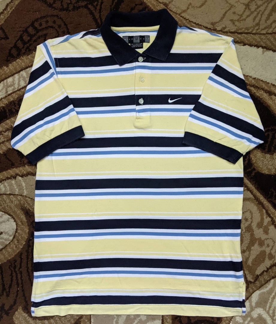 Nike Small Swoosh Stripes Polo Collar 