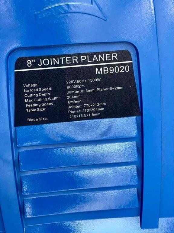 Oxford Planer Wood Jointer 8" 1500 Watts (MB9020), Commercial