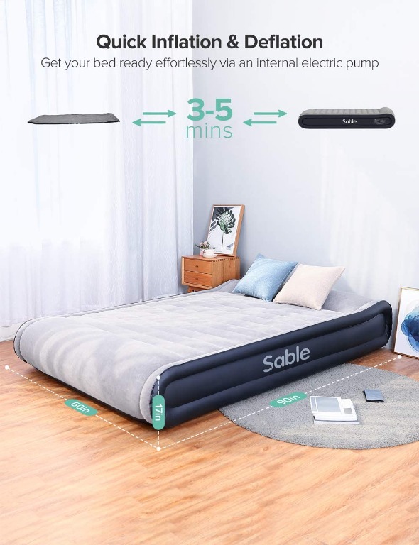 Portable Electric Air Bed with Builtin Pump 120volts, Furniture & Home