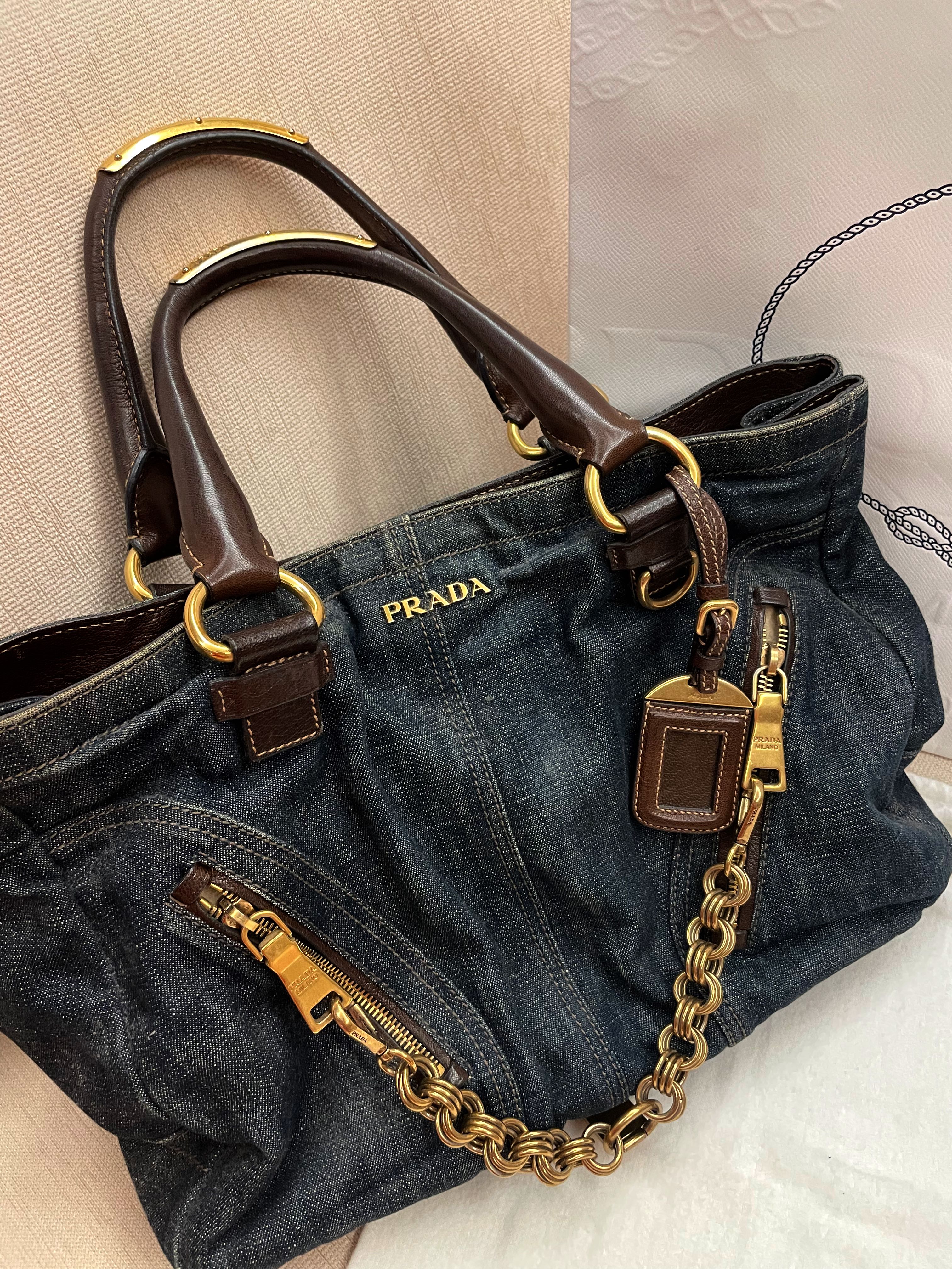 Prada limited edition Denim bag, Luxury, Bags & Wallets on Carousell