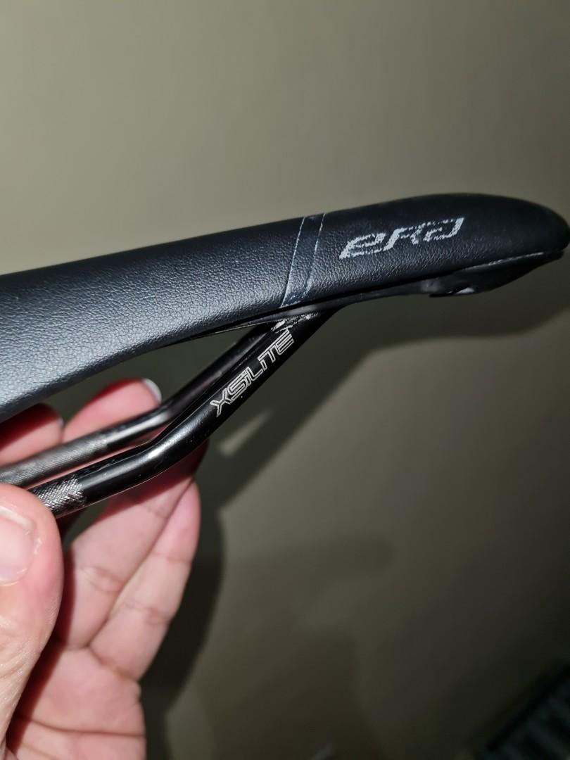 Selle San Marco Saddle - Authentic (Category: Bicycles) located in Quezon City. Submitted by raymorph (Listing ID 1116547842, Image 1). Description: Selle San Marco saddle Era. Made in Italy. No issues. No Scratches on rail and saddle itself. Authentic. Bought sa Tryon Marktg Makati. RFS. Not being used. Tandang sora near Visayas Ave. Congressional Ave. Buyer pays lala Grab lbc. Sale only. No swap. Thank you!.