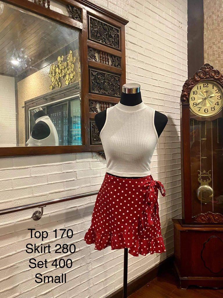 Shein red polka dot skirt 2025