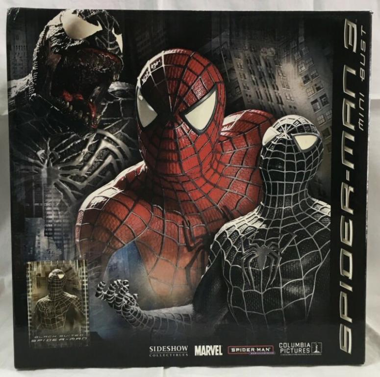Sideshow SpiderMan 3 Black suit Mini bust, Toys & Collectibles