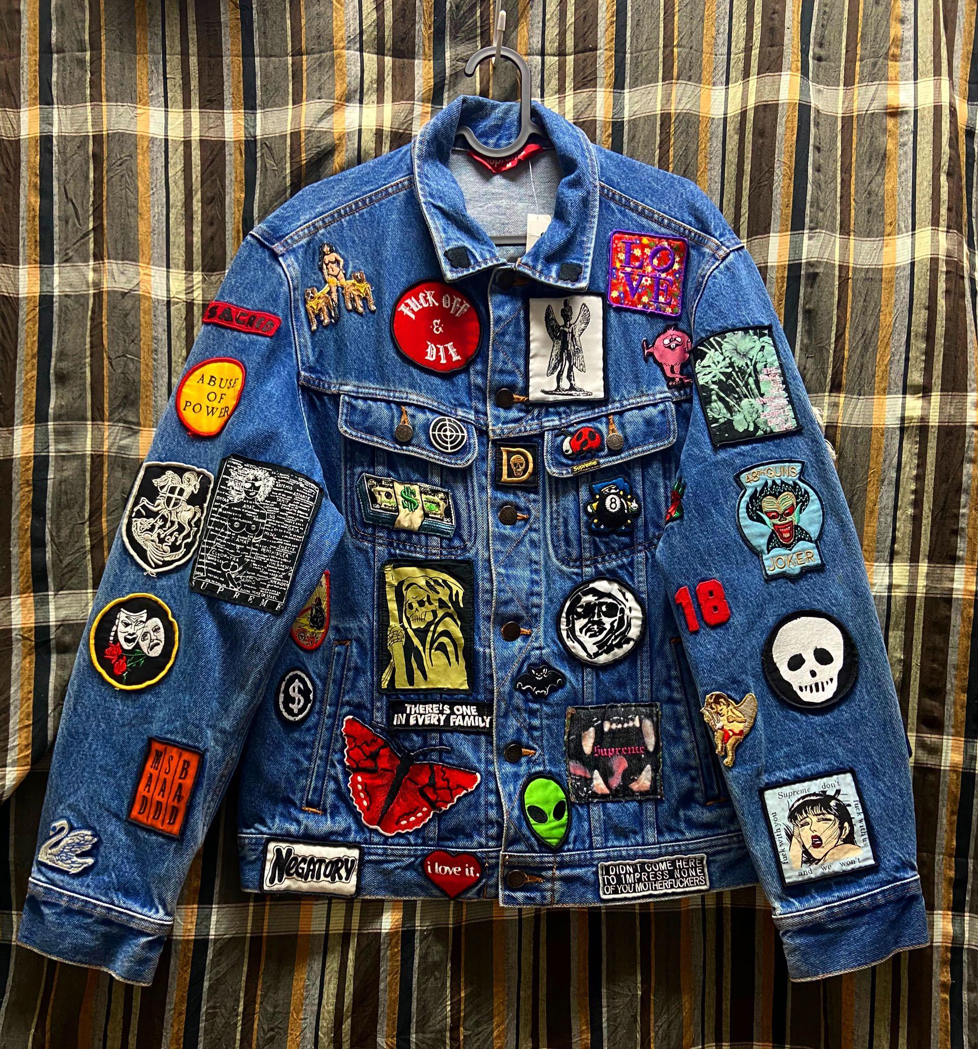 Supreme patch outlet denim jacket