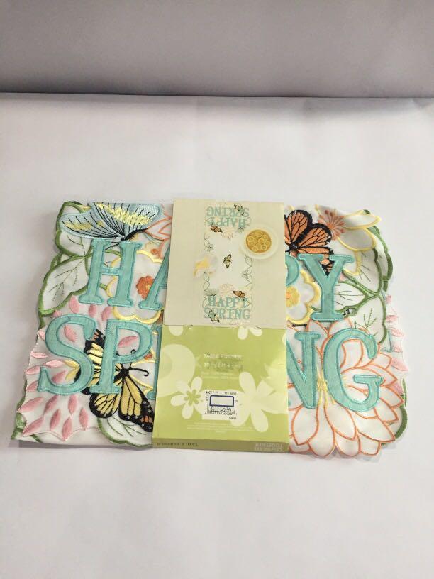 Table Runner Embroidery design from US (Category: Carpets, Mats & Flooring) located in Pasay City. Submitted by redgiftshop (Listing ID 1116535985, Image 2). Description: spring collection table Runner size: 36im (91.4 cm ) imported from US directly bought in US product code: B- Flora.