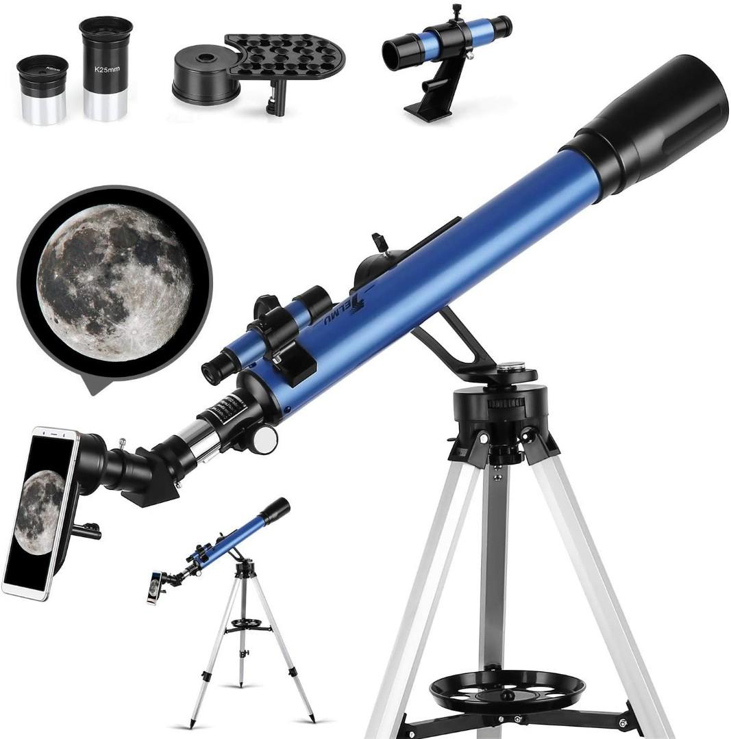 Watching the Moon Bird Watching Telescope 60mm Aperture Astronomy Telescope for Beginners Adults and Kids Refractor Telescope 700mm Focal Length Compact and Portable Viewing the Scenery