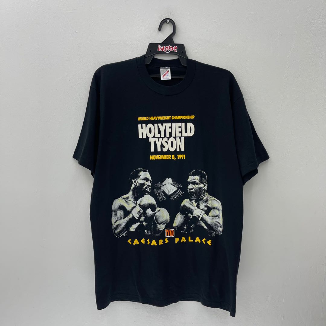 Vintage 90s Mike Tyson Evander Holyfield World Heavyweight, Men's
