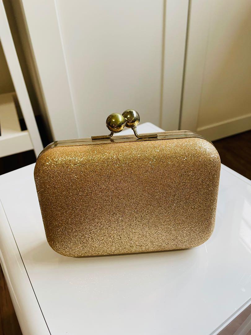 Vintage gold shimmer clutch