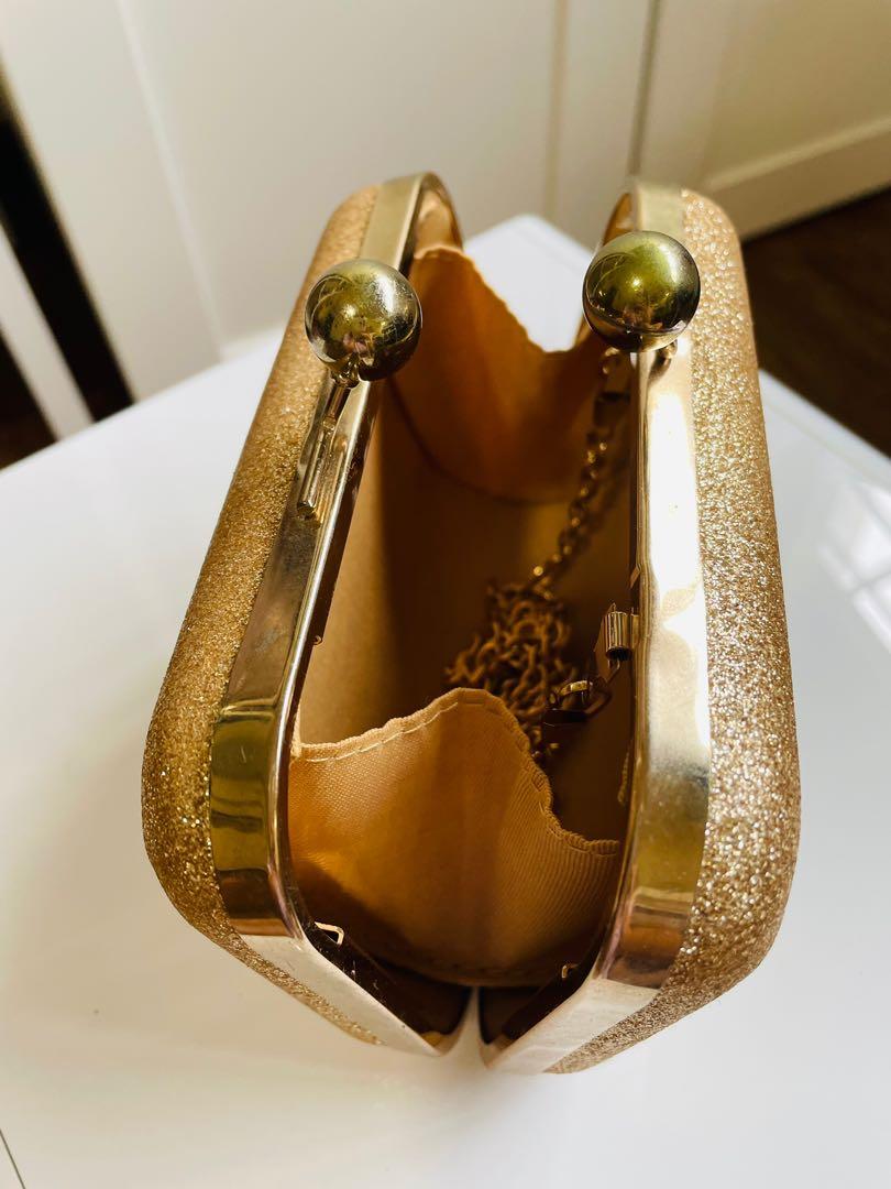 Vintage gold shimmer clutch