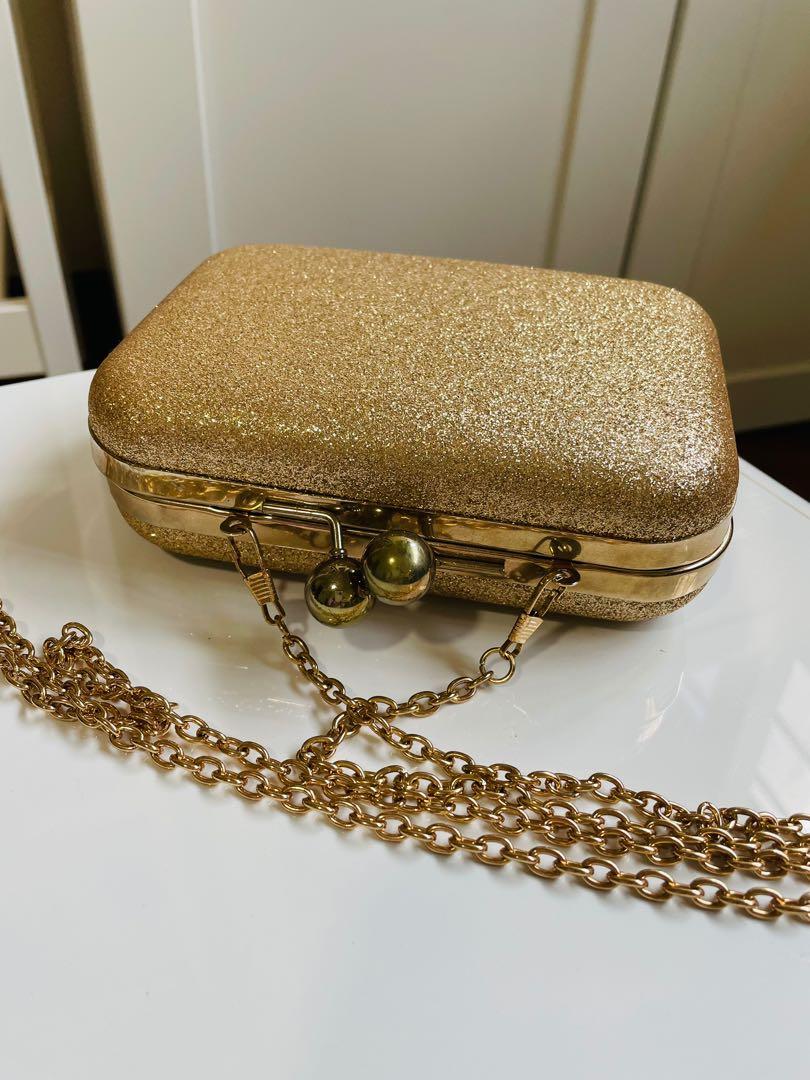 Vintage gold shimmer clutch