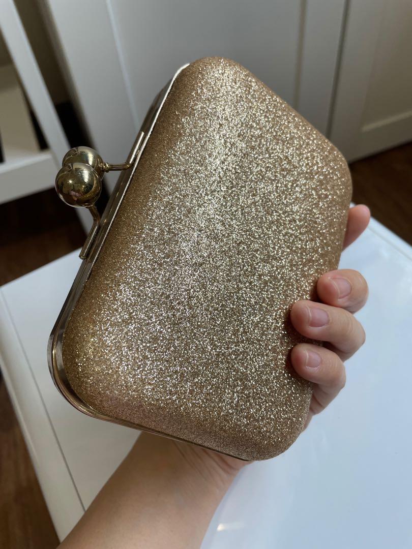 Gold shimmer clutch hotsell